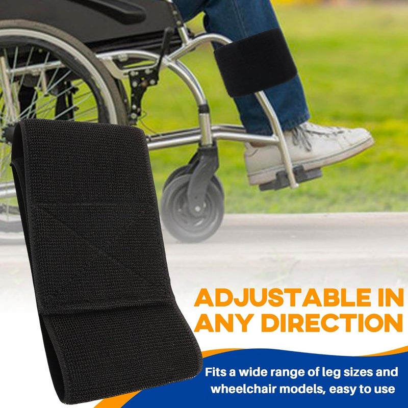Terixe 2 Pack Wheelchair Leg Straps - Polyester Material, Reliable & Elastic - Foot, Calf & Seat Belt Restraints for Wheelchair Accessory (Width 4 inches) - Image 3